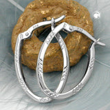 Creole 23mm oval Drahtcreole mit Bügelverschluss Silber 925