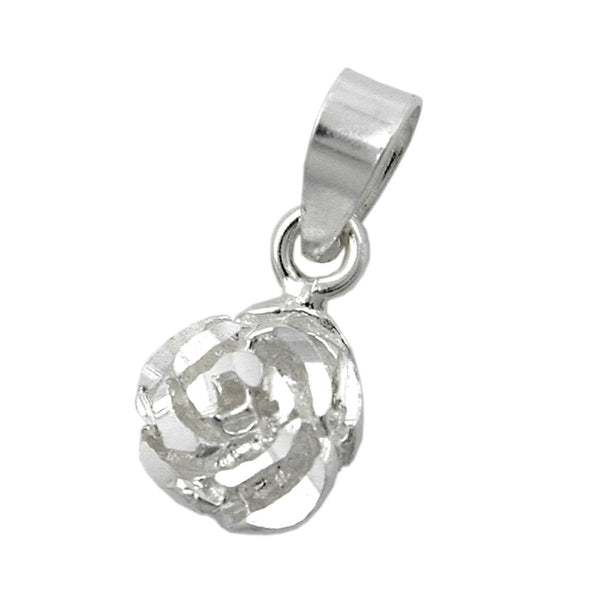 Anhänger, Rose diamantiert, Silber 925
