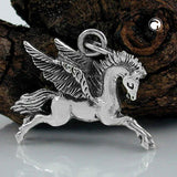 Anhänger 26x19mm Pferd mit Flügeln Silber 925