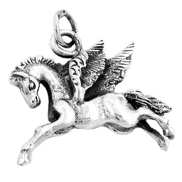 Anhänger 26x19mm Pferd mit Flügeln Silber 925