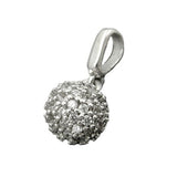 Anhänger 7mm Kugel mit Zirkonias rhodiniert Silber 925