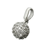 Anhänger 7mm Kugel mit Zirkonias rhodiniert Silber 925