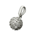Anhänger 7mm Kugel mit Zirkonias rhodiniert Silber 925
