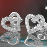 Stecker, Herz mit Zirkonias, Silber 925