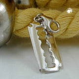 Anhänger, Charm kleine Rasierklinge 925