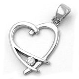 Anhänger, Herz mit Zirkonia, Silber 925