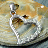 Anhänger Herz mit Zirkonia, Silber 925