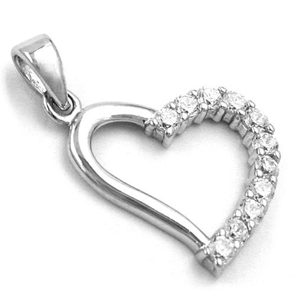 Anhänger Herz mit Zirkonia, Silber 925