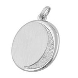 Anhänger27x20mm Gravurplatte oval matt-glänzend rhodiniert Silber 925