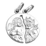 Anhänger Doppelanhänger 19x17mm Engel/Teufel Silber 925
