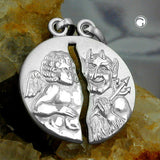 Anhänger Doppelanhänger 19x17mm Engel/Teufel Silber 925