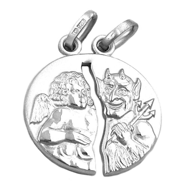Anhänger Doppelanhänger 19x17mm Engel/Teufel Silber 925