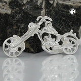 Anhänger 30x15mm Chopper Motorrad Silber 925