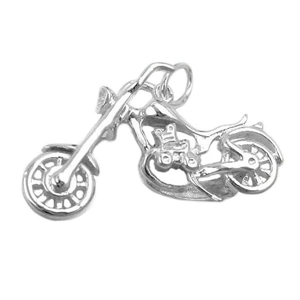 Anhänger 30x15mm Chopper Motorrad Silber 925
