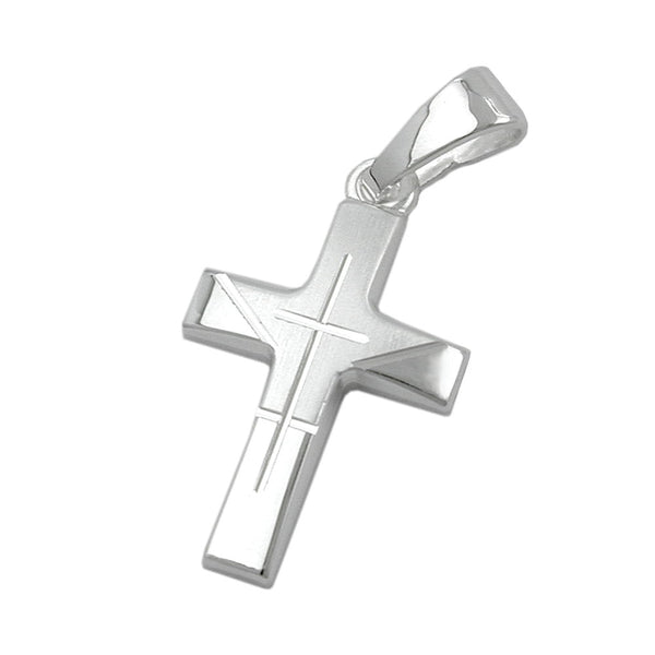 Anhänger, Kreuz diamantiert, Silber 925
