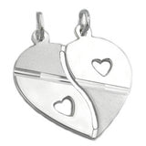 Anhänger Doppelanhänger Herz 23x22mm matt-glänzend Silber 925