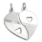 Anhänger Doppelanhänger Herz 23x22mm matt-glänzend Silber 925