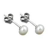 Stecker ca. 5mm Zuchtperle rhodiniert Silber 925