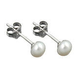 Stecker ca. 5mm Zuchtperle rhodiniert Silber 925