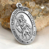 Anhänger 24x16mm Christophorus antik geschwärzt Silber 925
