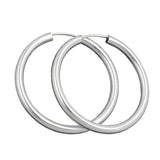 Creole 30mm Drahtcreole mit Steckverschluss glänzend Silber 925