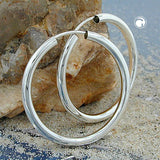 Creole 30mm Drahtcreole mit Steckverschluss glänzend Silber 925