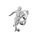 Stecker 10x7mm Fußballspieler Silber 925