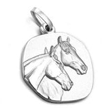 Anhänger, Platte mit Pferd, Silber 925