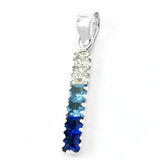 Anhänger, Zirkonia blau, 3-farbig, 925