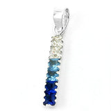 Anhänger, Zirkonia blau, 3-farbig, 925