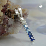 Anhänger, Zirkonia blau, 3-farbig, 925