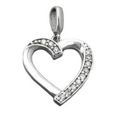 Anhänger, Herz mit Zirkonia, Silber 925