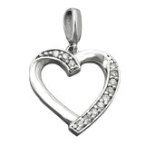 Anhänger, Herz mit Zirkonia, Silber 925