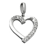 Anhänger, Herz mit Zirkonia, Silber 925