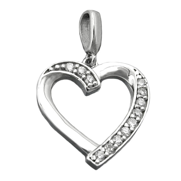 Anhänger, Herz mit Zirkonia, Silber 925