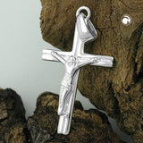 Anhänger 30x17mm Kreuz mit Jesus glänzend Silber 925