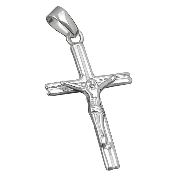 Anhänger 30x17mm Kreuz mit Jesus glänzend Silber 925
