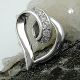 Anhänger, Herz mit Zirkonia, Silber 925