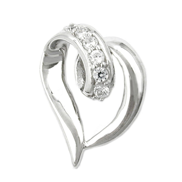 Anhänger, Herz mit Zirkonia, Silber 925