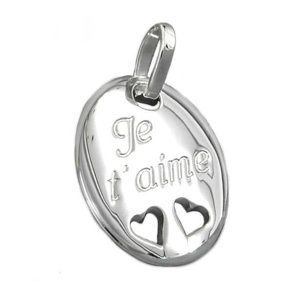Anhänger, Je t- aime, glänzend, 925