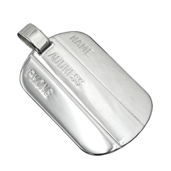 Anhänger 36x24mm Gravur Erkennungsmarke Silber 925