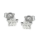 Stecker 5x4mm kleiner Engel glänzend Silber 925