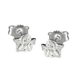 Stecker 5x4mm kleiner Engel glänzend Silber 925
