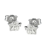 Stecker 5x4mm kleiner Engel glänzend Silber 925