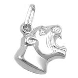 Anhänger, Tigerkopf glänzend Silber 925