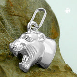 Anhänger, Tigerkopf glänzend Silber 925