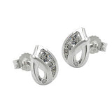 Stecker 8,5x6mm Zirkonia matt-glänzend Silber 925