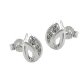 Stecker 8,5x6mm Zirkonia matt-glänzend Silber 925
