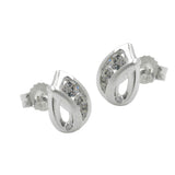 Stecker 8,5x6mm Zirkonia matt-glänzend Silber 925