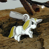 Anhänger, Einhorn, gelb, Silber 925
